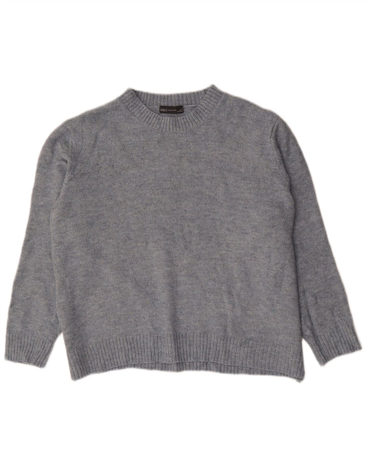 Marks & Spencer Damski sweter oversize z okrągłym dekoltem, UK 14, średni niebieski