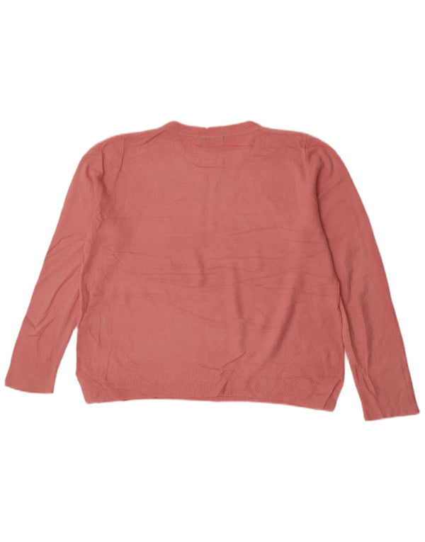 Marks & Spencer Damski sweter z okrągłym dekoltem UK 16, duży, różowy, akrylowy