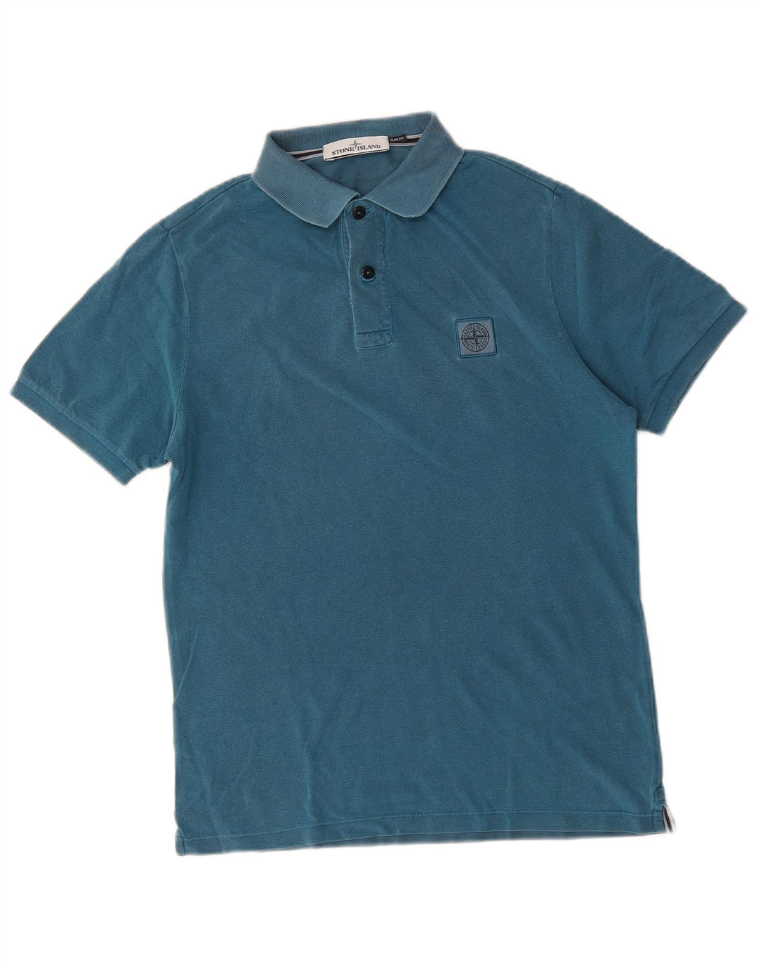 Męska koszulka polo Stone Island o dopasowanym kroju, średnioniebieska, bawełniana