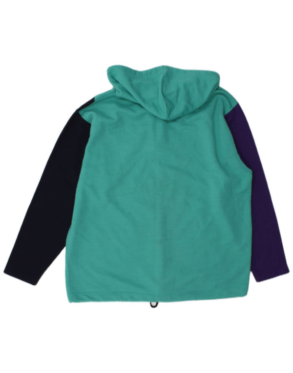 F.LLI Campagnolo Womens Graphic Hoodie Jumper UK 14 Large Blue Colourblock