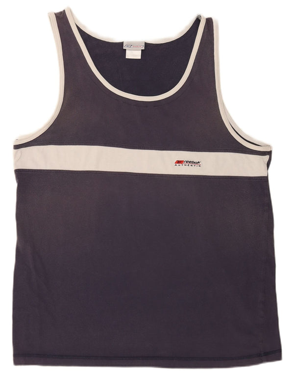Męska kamizelka Reebok XL, bawełniana, granatowa, z blokami kolorów