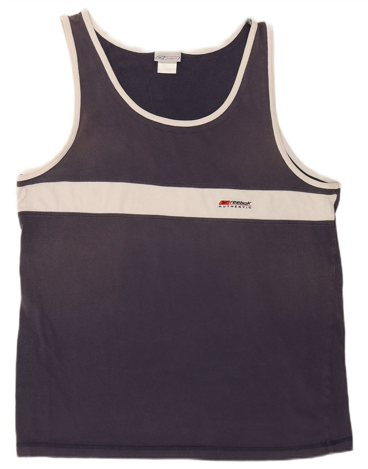 Męska kamizelka Reebok XL, bawełniana, granatowa, z blokami kolorów