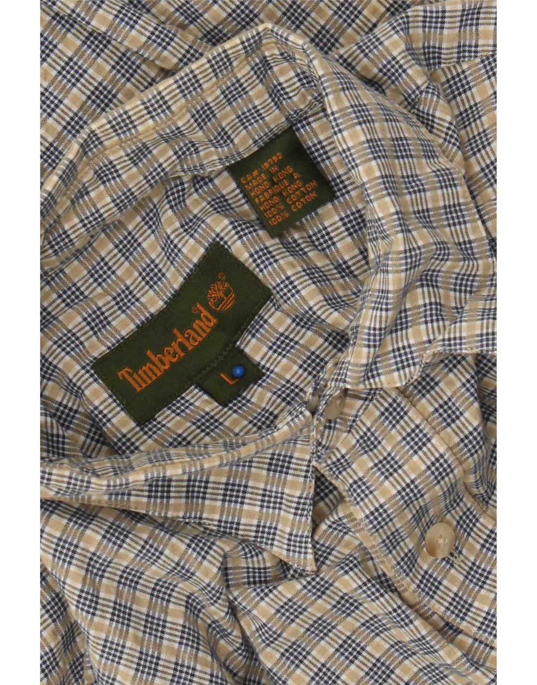 Koszula męska Timberland, duża, beżowa, bawełniana w kratę
