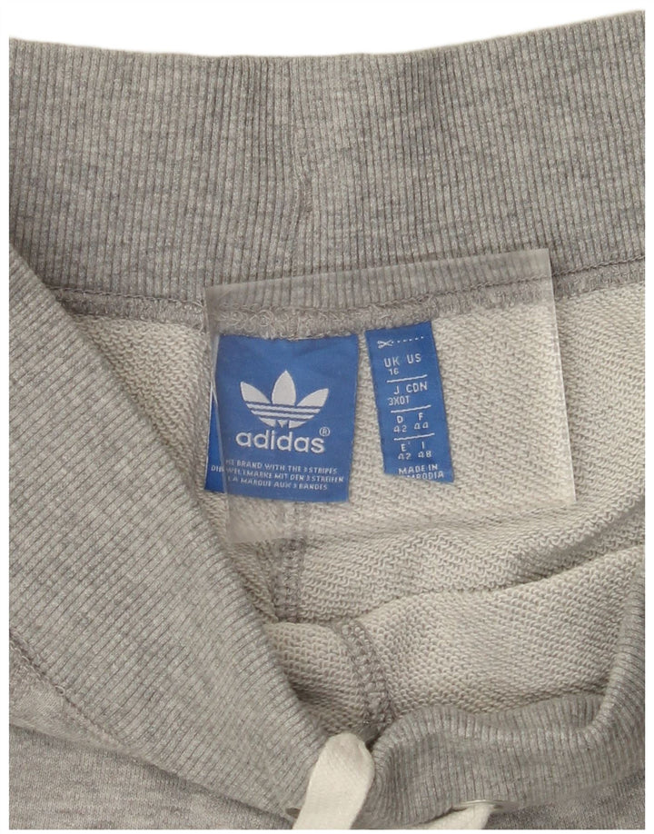 Damskie spodnie dresowe ADIDAS Joggers UK 16, duże, szare, poliestrowe