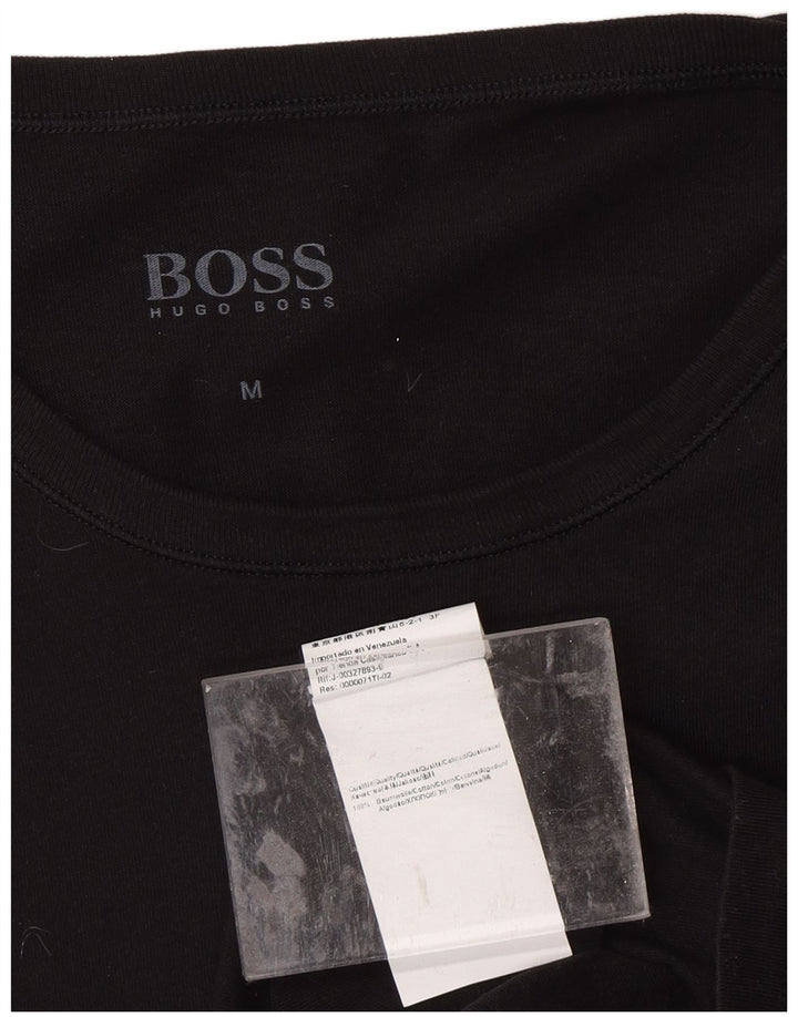 HUGO BOSS Mens T-Shirt Top Medium Black Cotton Vintage Hugo Boss and Second-Hand Hugo Boss from Messina Hembry 