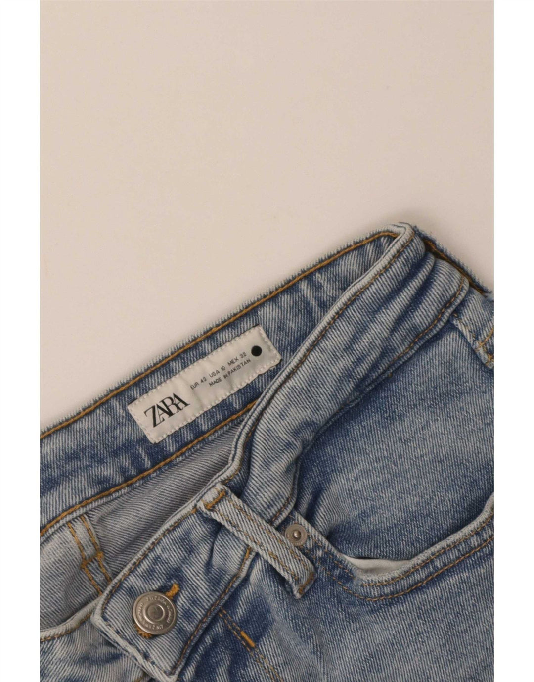 Dżinsy damskie Zara Cropped EU 42 Large W32 L24 Niebieskie
