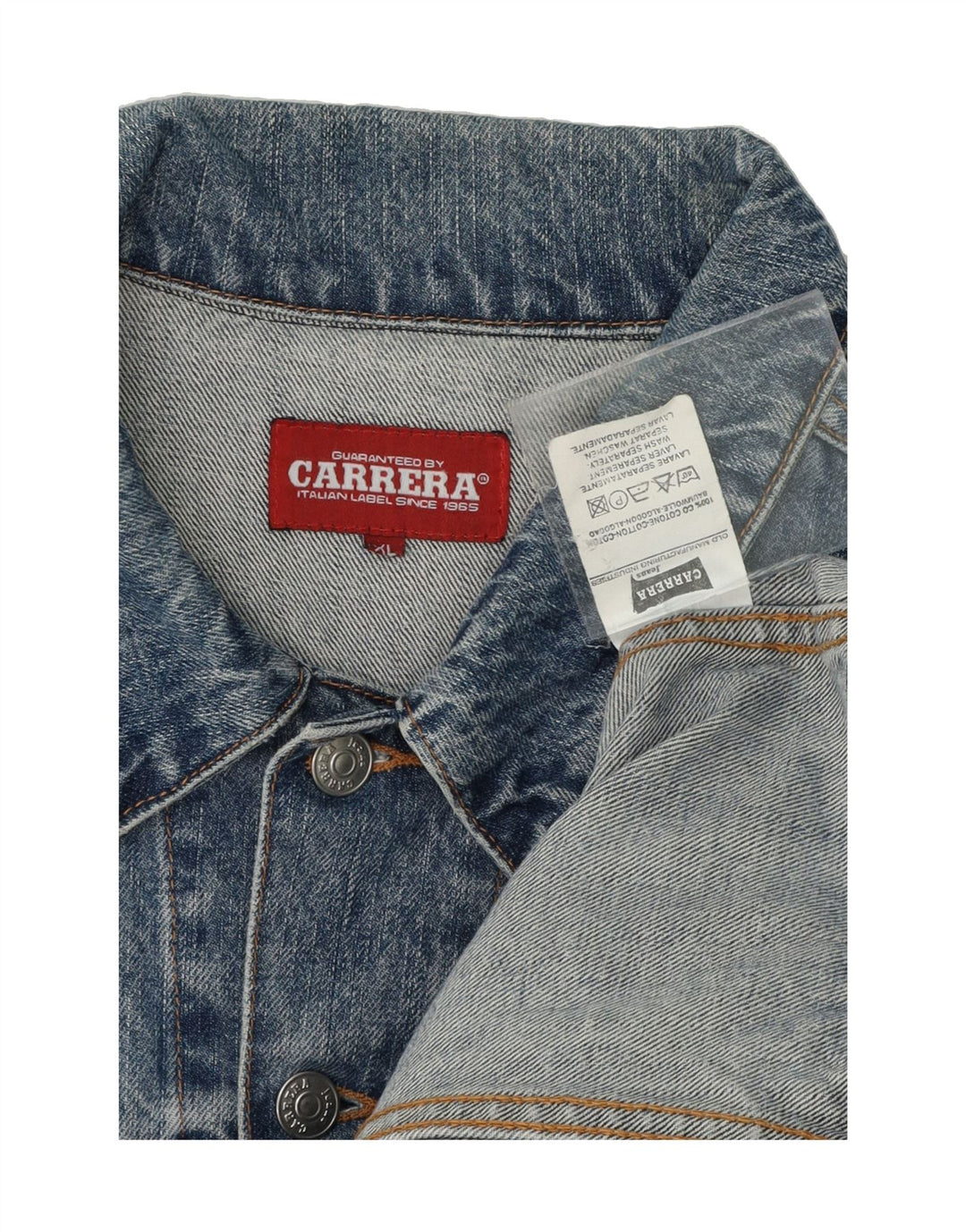 CARRERA Mens Denim Jacket UK 42 XL Blue Cotton Vintage Carrera and Second-Hand Carrera from Messina Hembry 