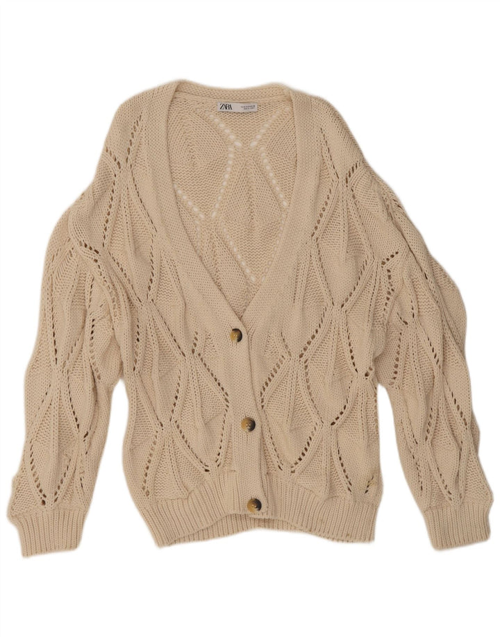Sweter damski Zara UK 14, średni beż, bawełna