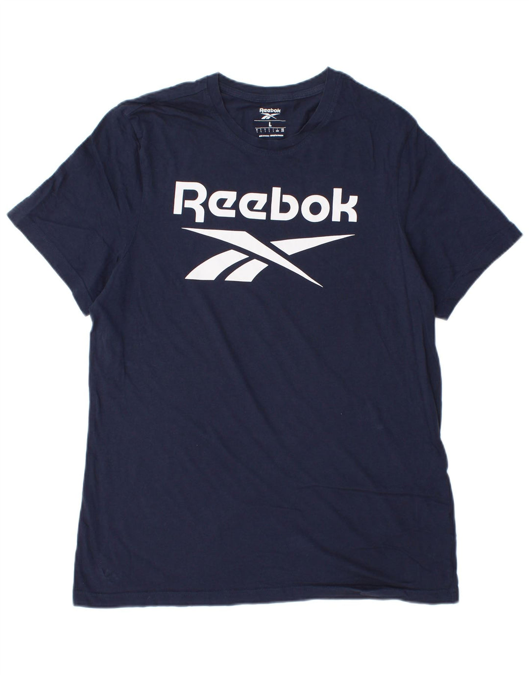 Męska koszulka Reebok z grafiką, duża, granatowa, bawełniana