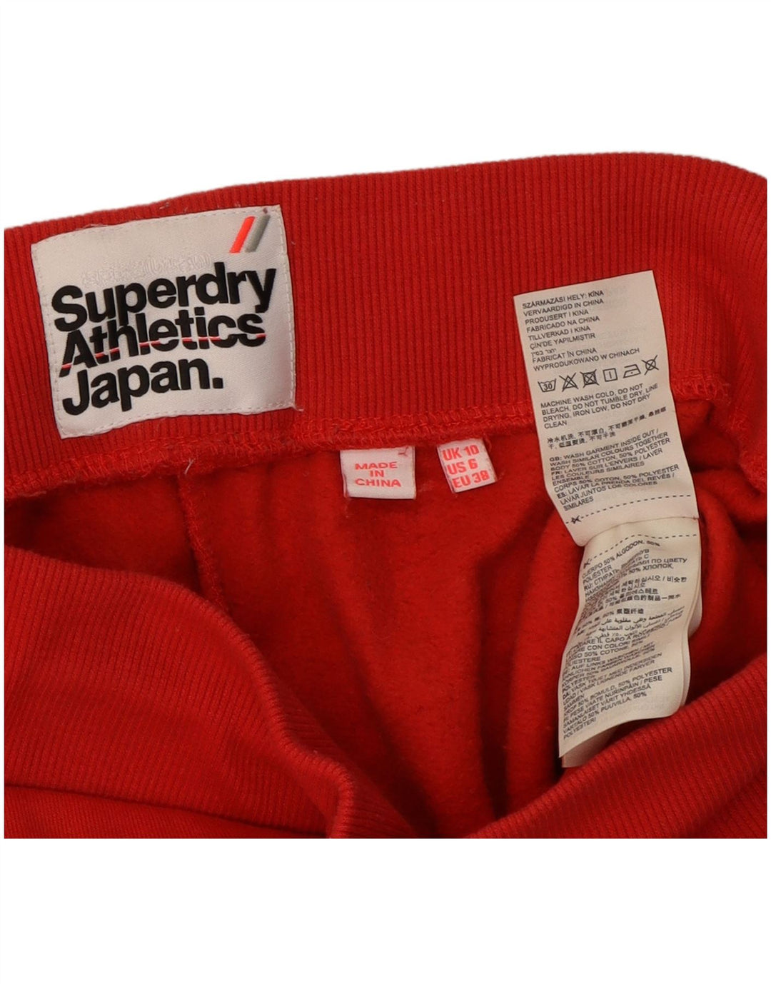 SUPERDRY Damskie spodnie dresowe Joggers UK 10 Small Red Cotton