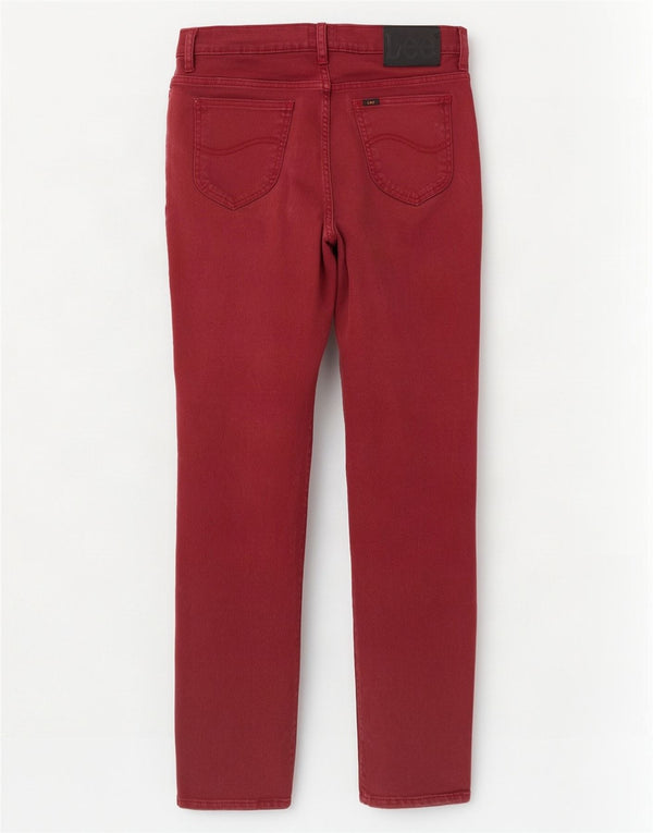Męskie jeansy Lee Rider Straight Slim W31 L32 Burgundowa bawełna