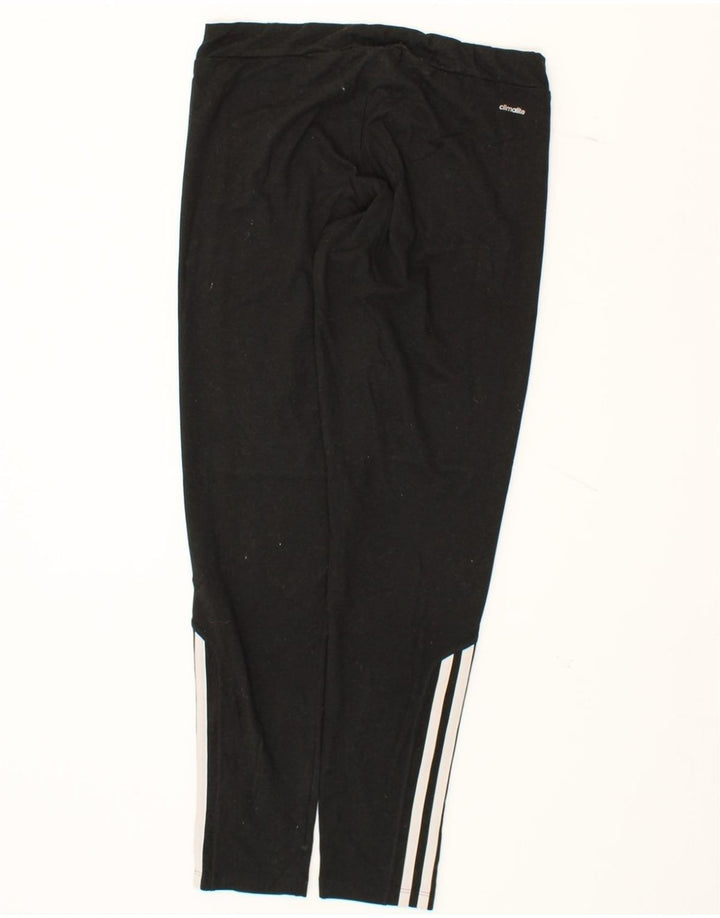 ADIDAS Womens Leggings UK 12/14 Medium  Black Polyester Vintage Adidas and Second-Hand Adidas from Messina Hembry 