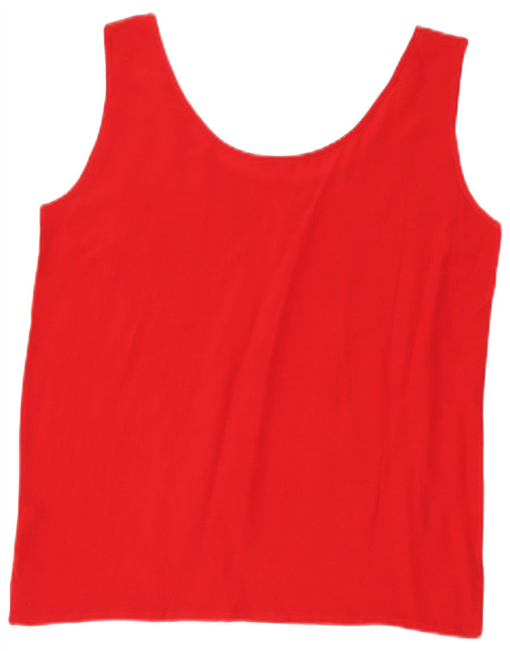 VINTAGE Damska kamizelka Top UK 10 Small Red Silk