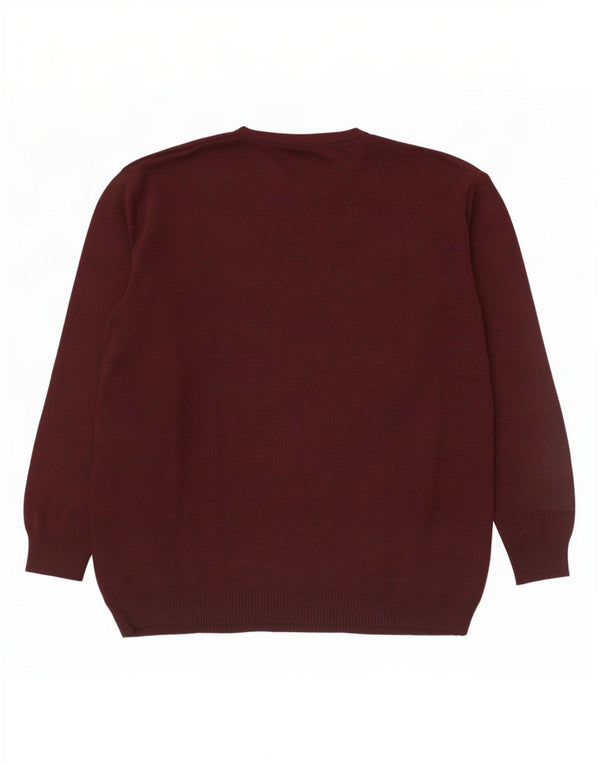 Sweter męski Bernardini z dekoltem w kształcie litery V IT 56 XL Burgundowy Argyle/diamentowa wełna