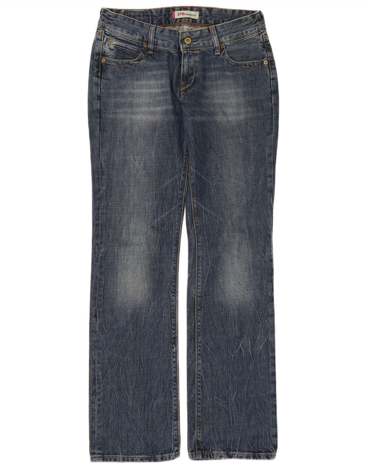 Damskie jeansy LEVI'S 570 Straight W30 L34 Niebieskie bawełniane