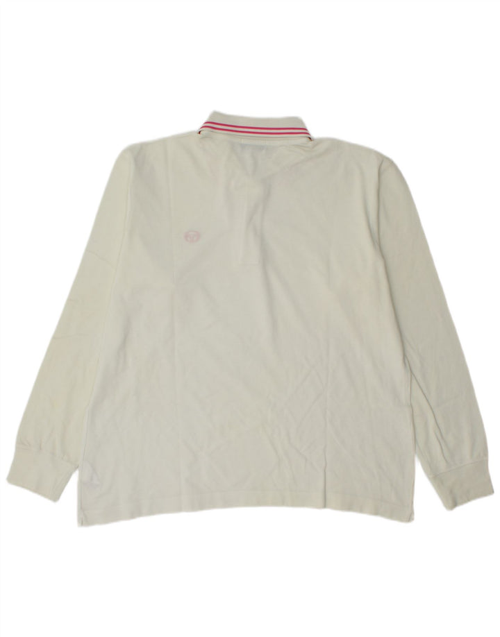 Męska koszulka polo SERGIO TACCHINI z długim rękawem, duża, złamanej bieli, bawełniana