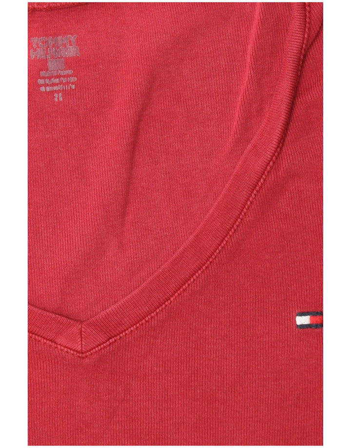Damski top z długim rękawem TOMMY HILFIGER UK 10 Small Red