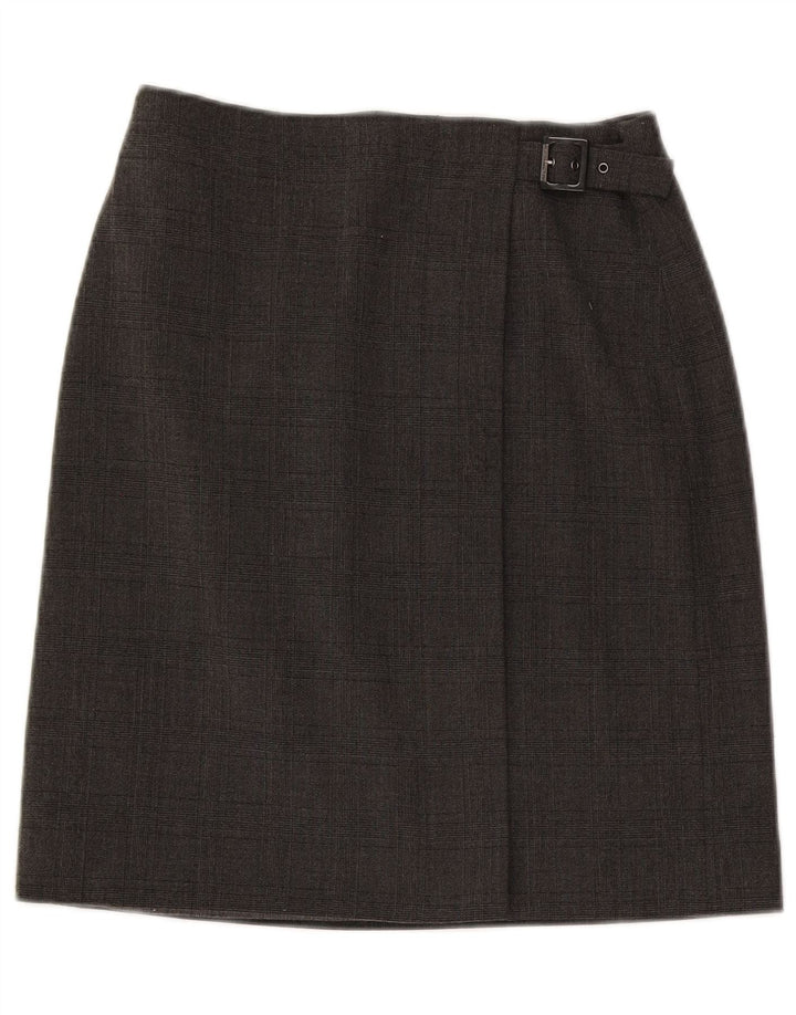 Damska spódnica kopertowa Armani US 6 Medium W28 Szara kratka z poliestru