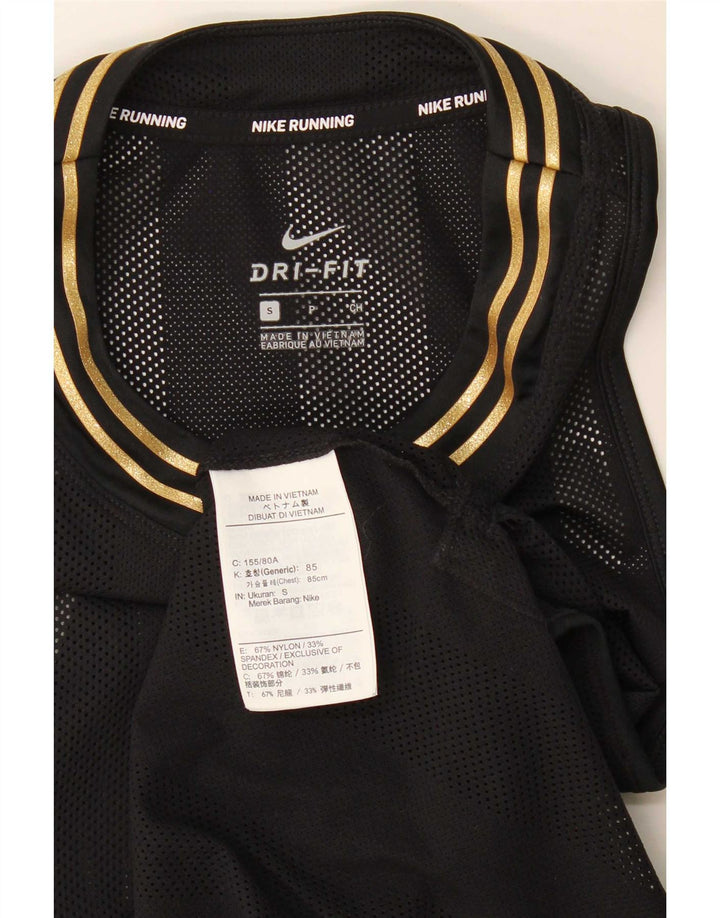 Damska kamizelka Nike Dri Fit Top UK 10, mała, czarna nylonowa