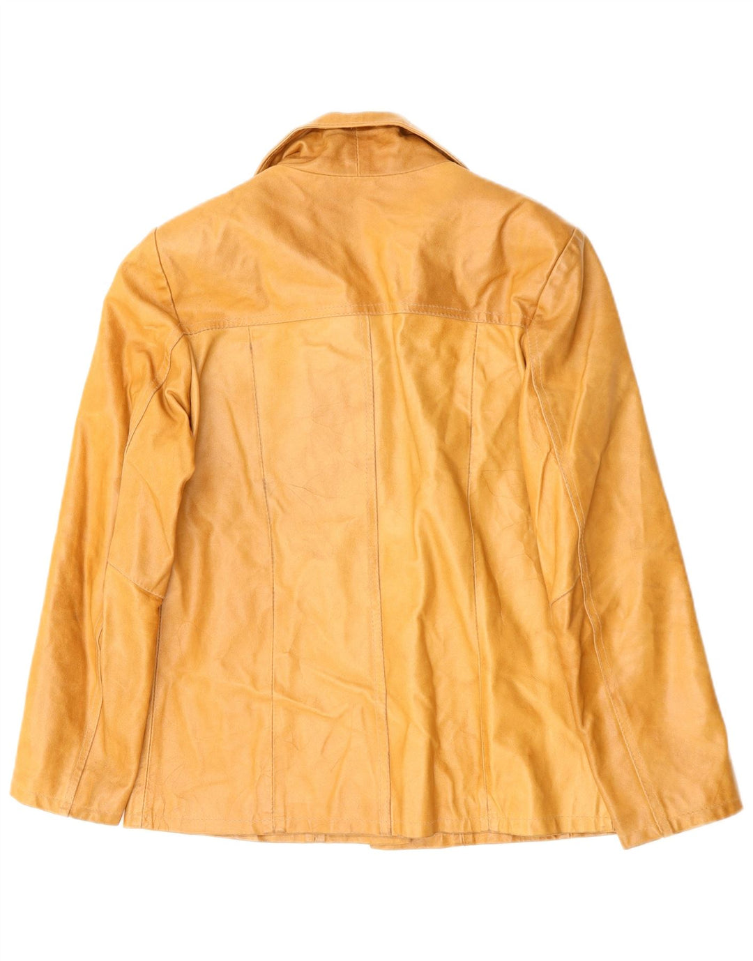 Damska kurtka skórzana FERRONE UK 16, duża brązowa skóra