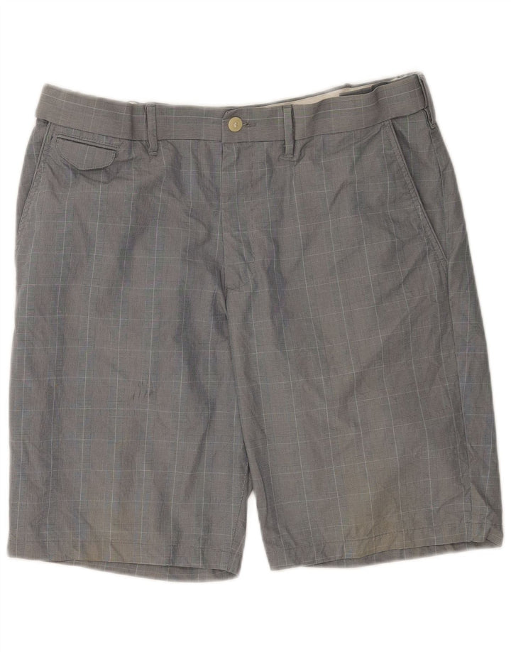 Marks & Spencer Męskie spodenki Chino W36, duże, szare, bawełniane w kratkę