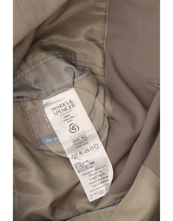 Marks & Spencer Męska marynarka zapinana na 3 guziki UK 44 XL Beżowa Poliester