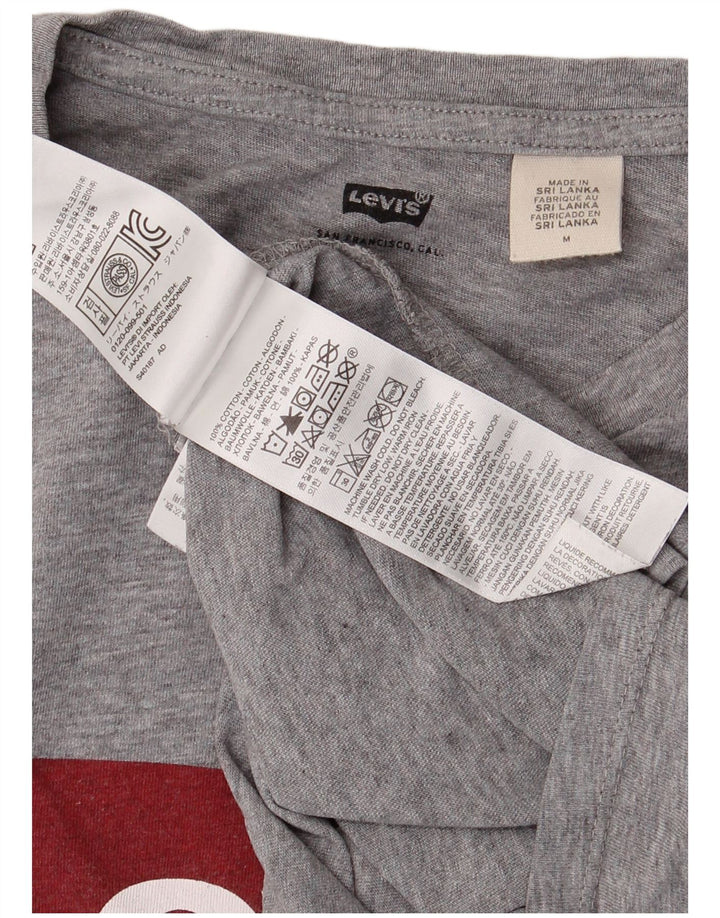 Męski T-shirt z grafiką LEVI'S, średnioszary, bawełniany w cętki