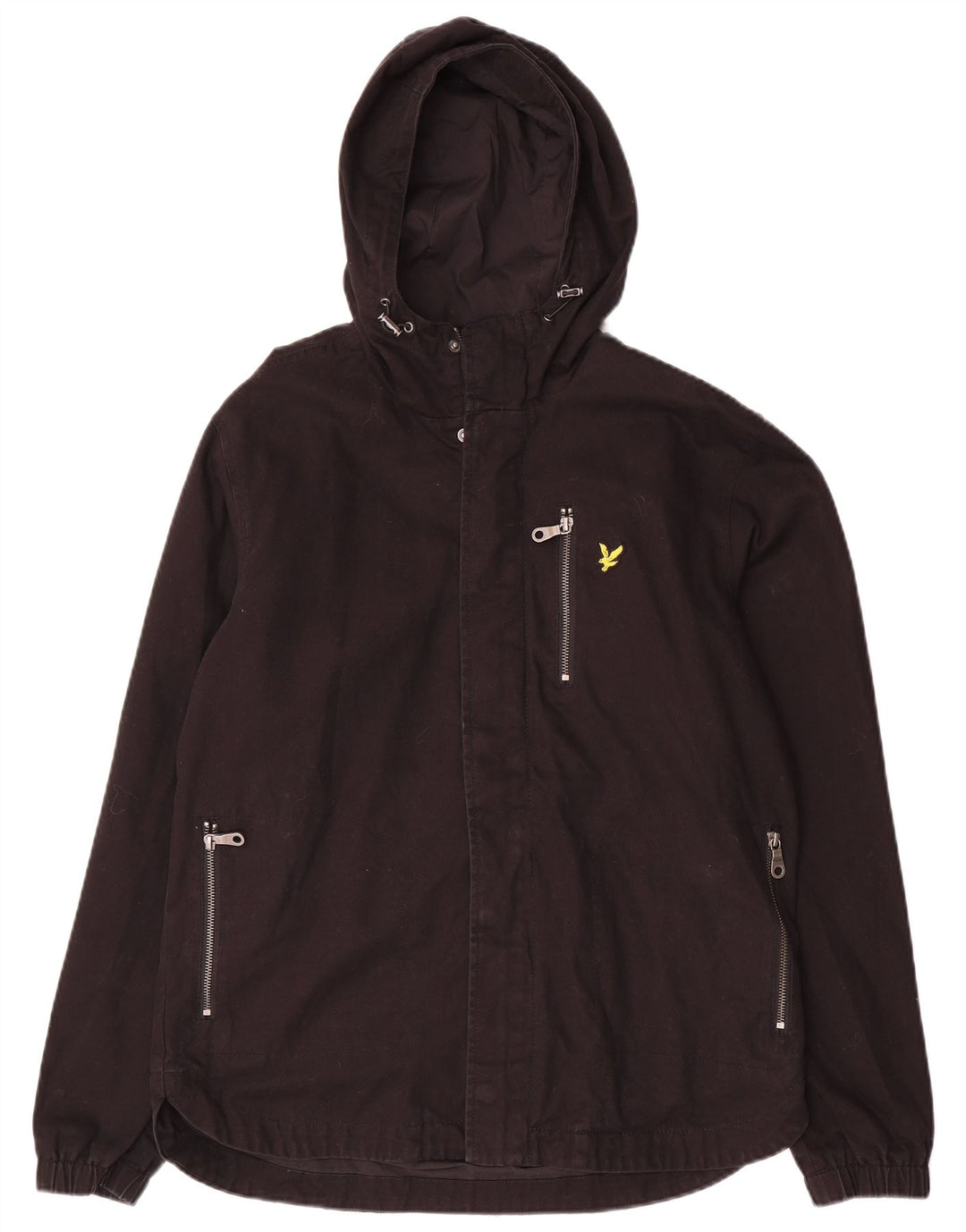 Męska kurtka bomber z kapturem Lyle & Scott UK 38, średnia czarna bawełna