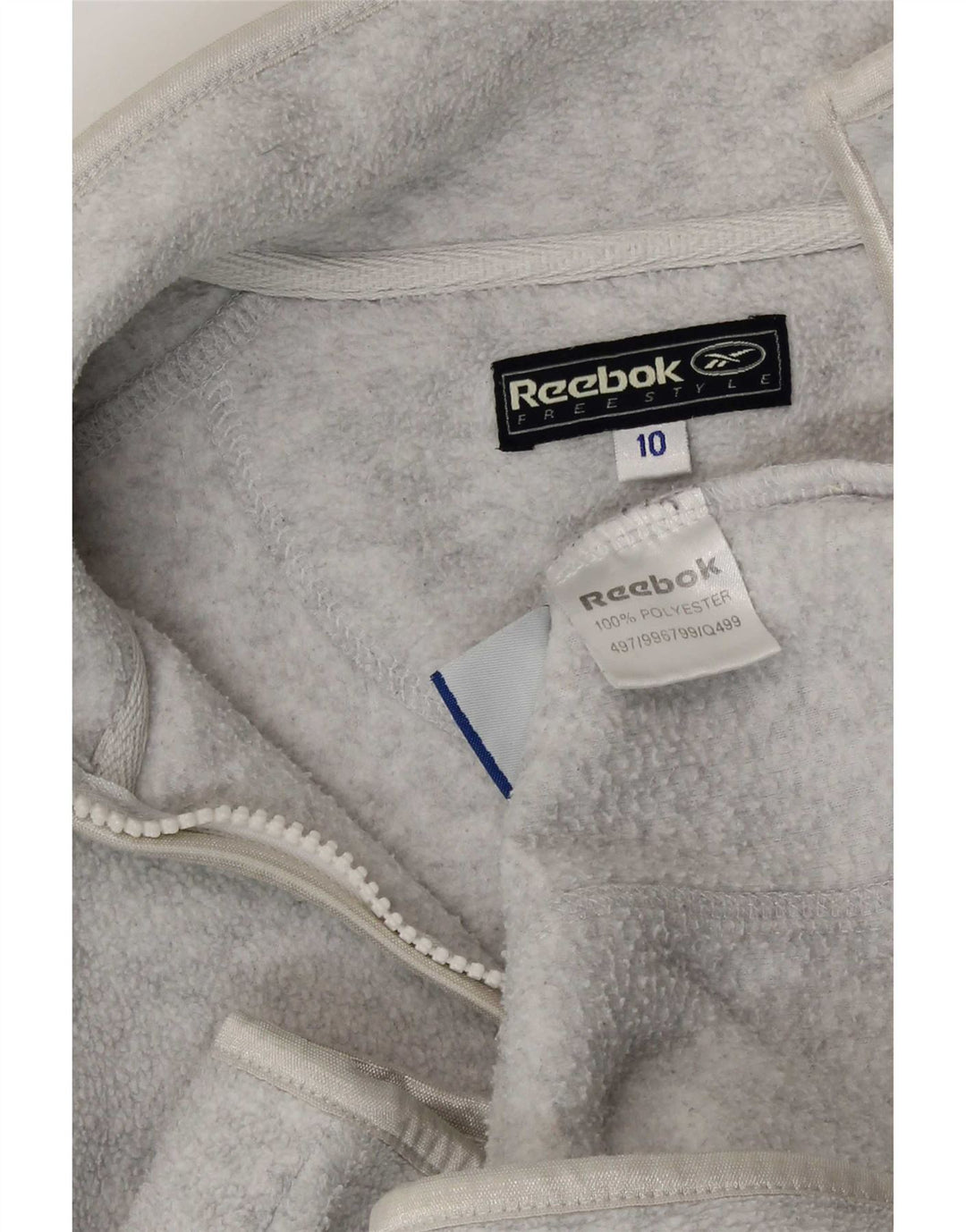Damska kurtka polarowa Reebok UK 10, mała, szara, nakrapiana, poliester