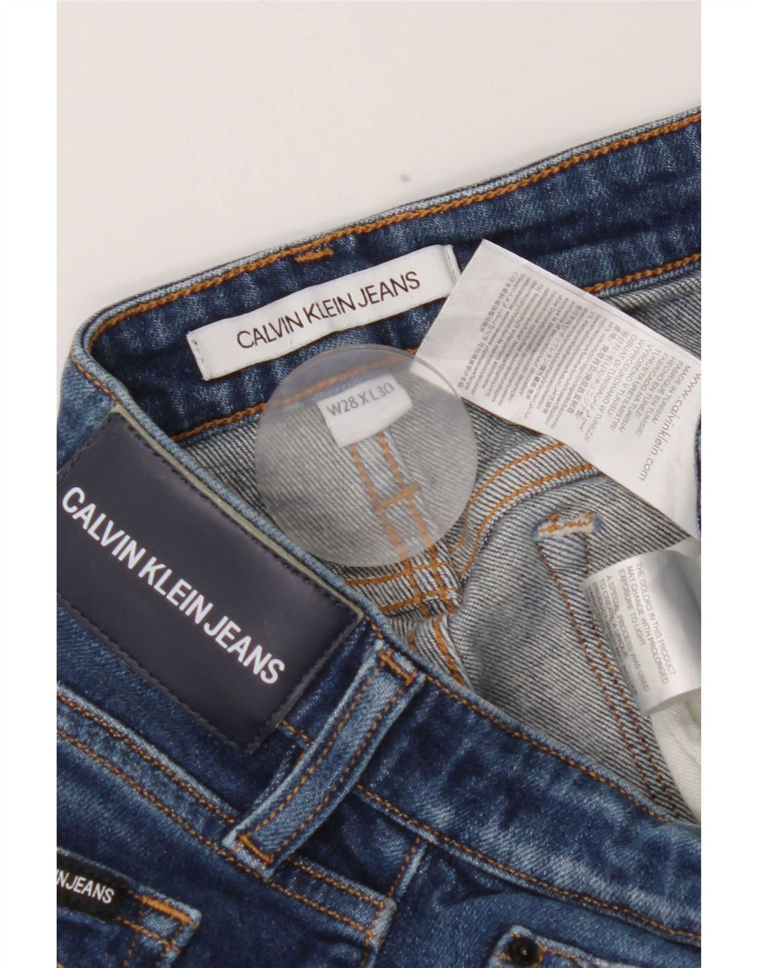 Damskie dżinsy Calvin Klein W28 L30 Niebieskie bawełniane