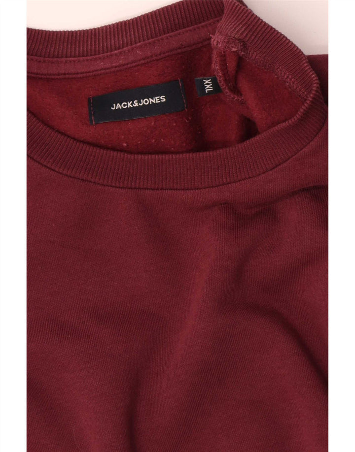 Męski sweter Jack & Jones, 2XL, bordowa bawełna