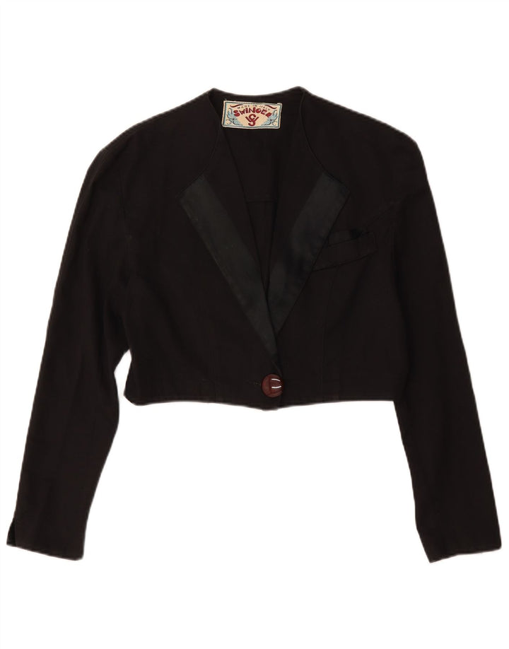 Kurtka damska Swinger Crop Bolero IT 42 Średnia czarna bawełna