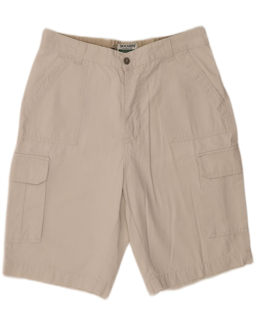 Damskie spodenki cargo Dockers W33 Średnie złamane białe bawełniane