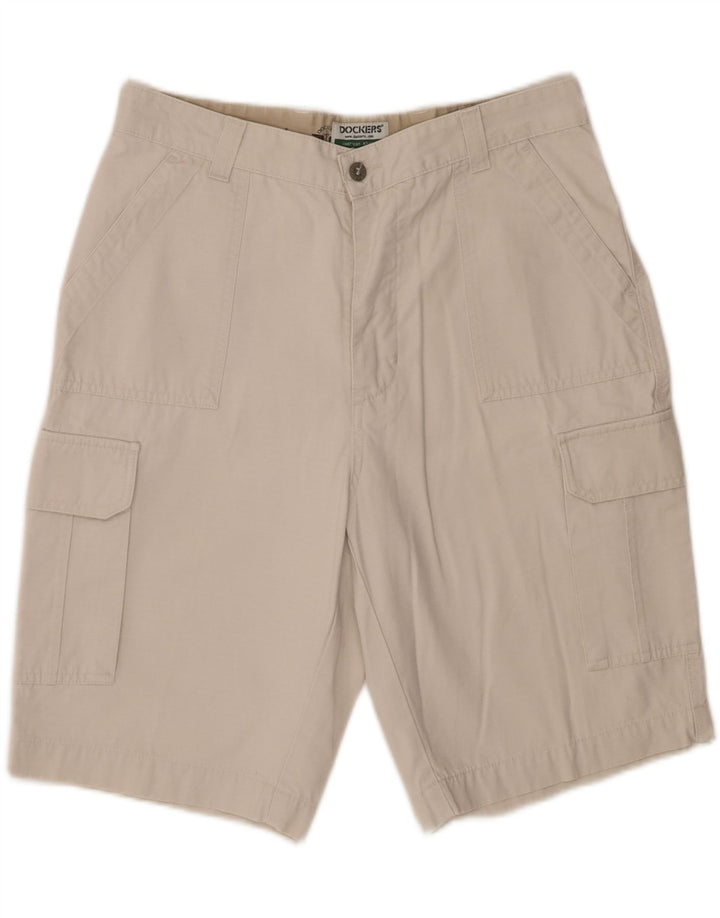 Damskie spodenki cargo Dockers W33 Średnie złamane białe bawełniane