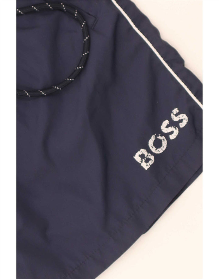 Męskie spodenki sportowe Hugo Boss z grafiką, duże, granatowe, z poliestru