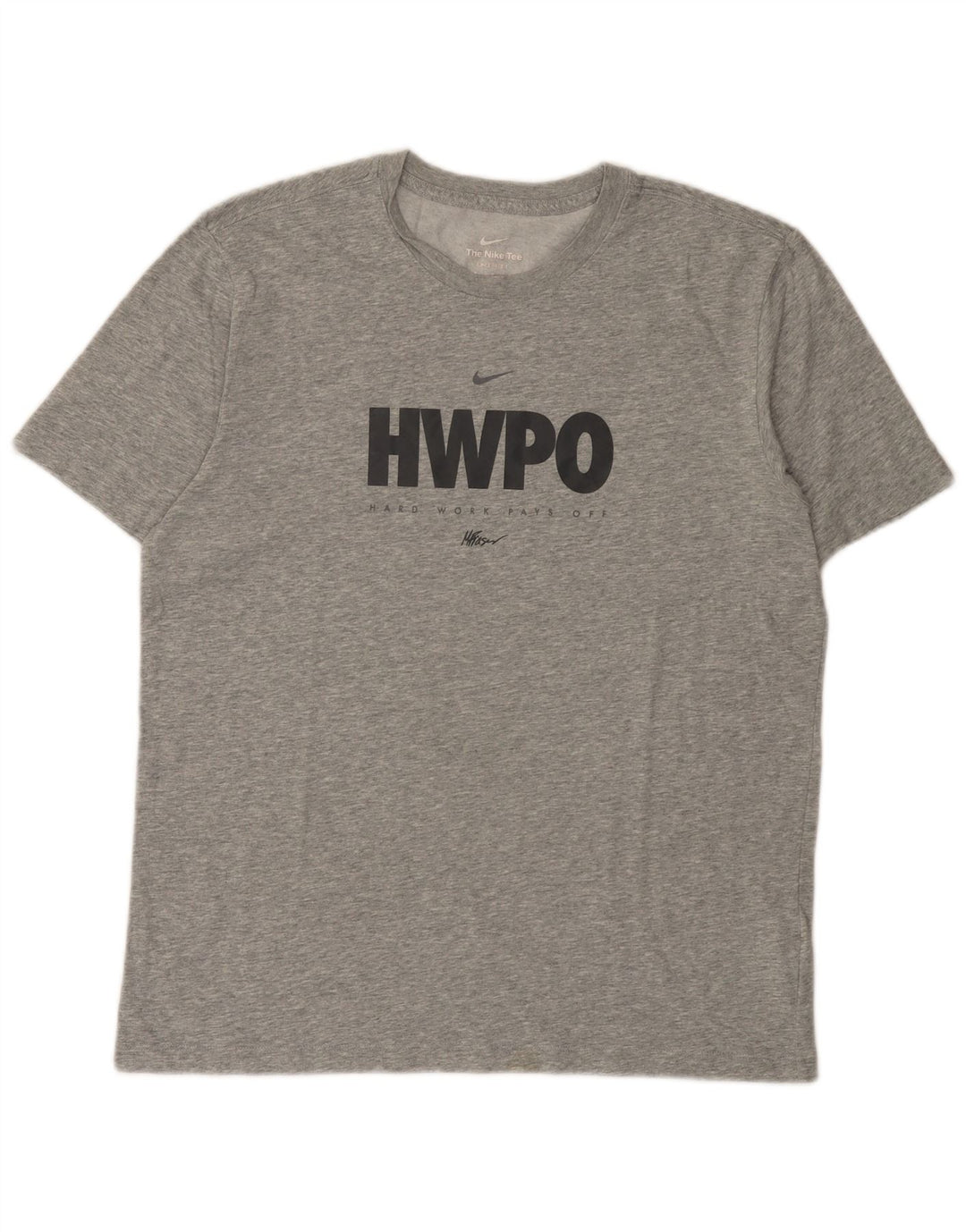 Męski T-shirt Nike Dri Fit z grafiką, średnioszary, bawełniany nakrapiany