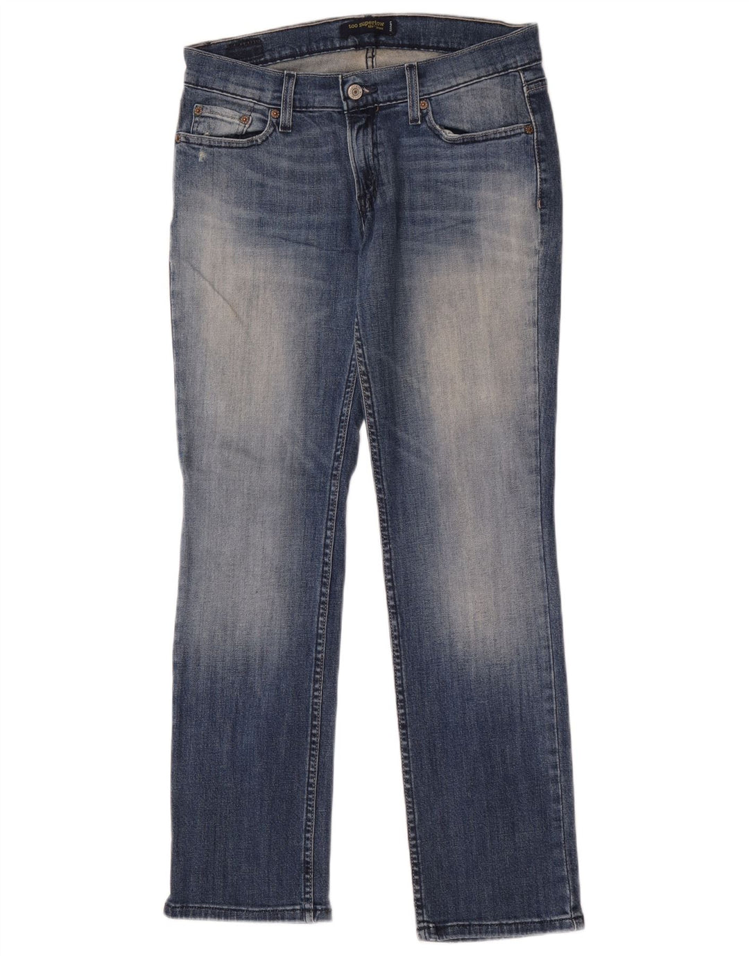 Damskie jeansy Levi's 524 Super Low Straight US 9 Medium W30 L30 Niebieska bawełna