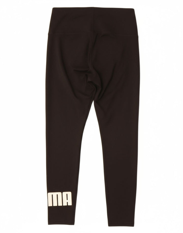 PUMA Womens Graphic Crop Leggings UK 12 Medium Black