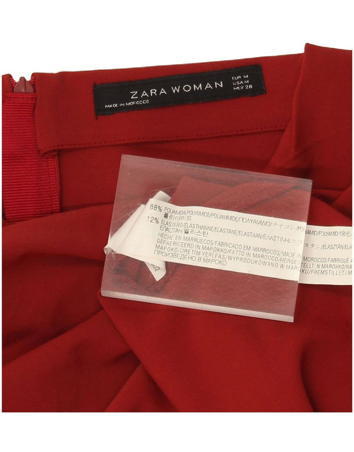 Damska obcisła sukienka bez rękawów Zara UK 12, średni czerwony poliamid