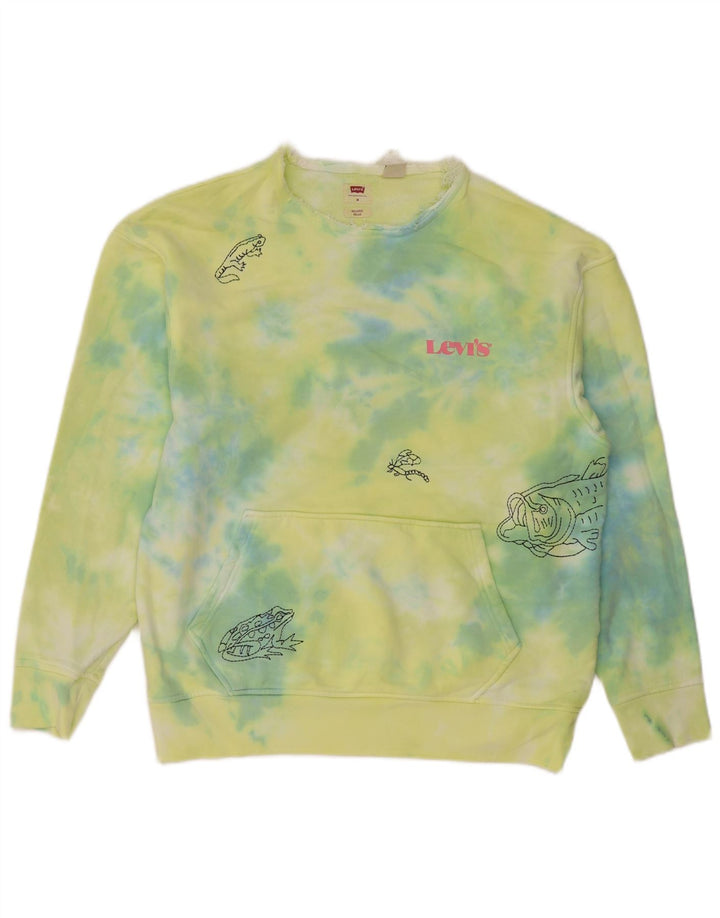 Męska bluza Levi's o swobodnym kroju z grafiką, średnia, zielona bawełna Tie Dye