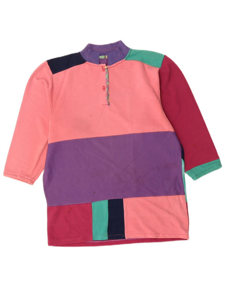Sweter damski VINTAGE UK 18 XL, wielokolorowy, z blokami kolorów