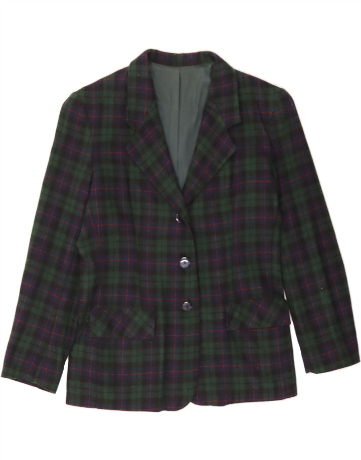 NOA NOA Womens 3 Button Blazer Jacket UK 14 Medium Green Check Vintage NOA NOA and Second-Hand NOA NOA from Messina Hembry 