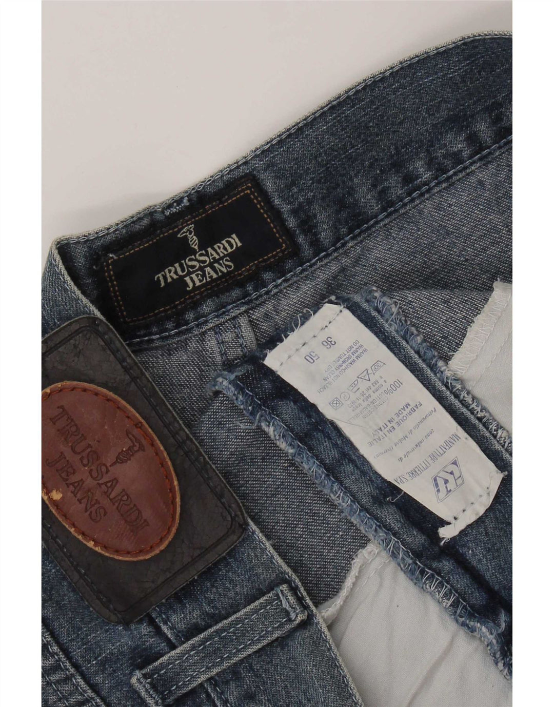 Męskie zwężane dżinsy Trussardi W36 L34 Niebieskie bawełniane