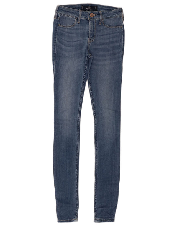 Damskie legginsy Hollister z niskim stanem, obcisłe dżinsy US 0 XS W24 L30, niebieska bawełna
