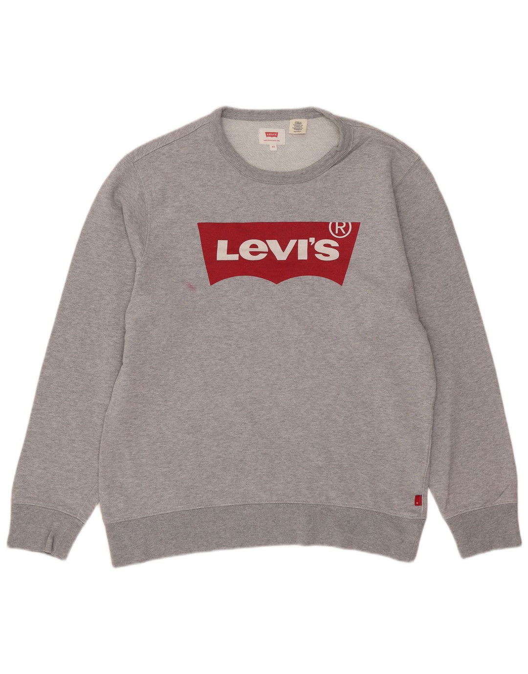 Męska bluza Levi's z grafiką, sweter XS, szara, nakrapiana bawełna