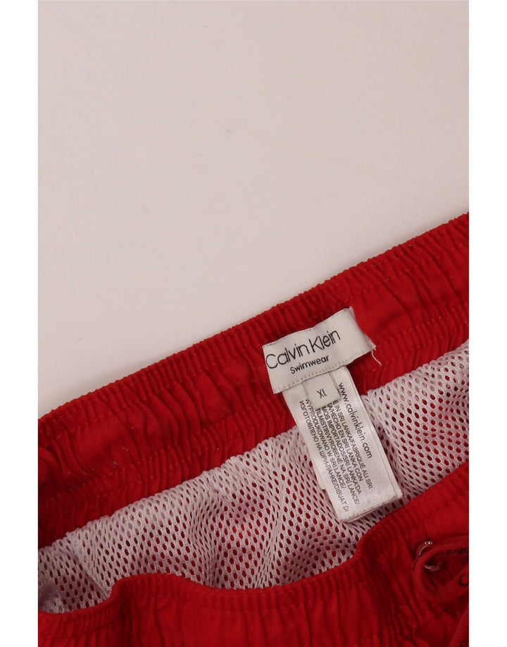 Męskie spodenki kąpielowe CALVIN KLEIN z grafiką XL, poliester w kolorze czerwonym