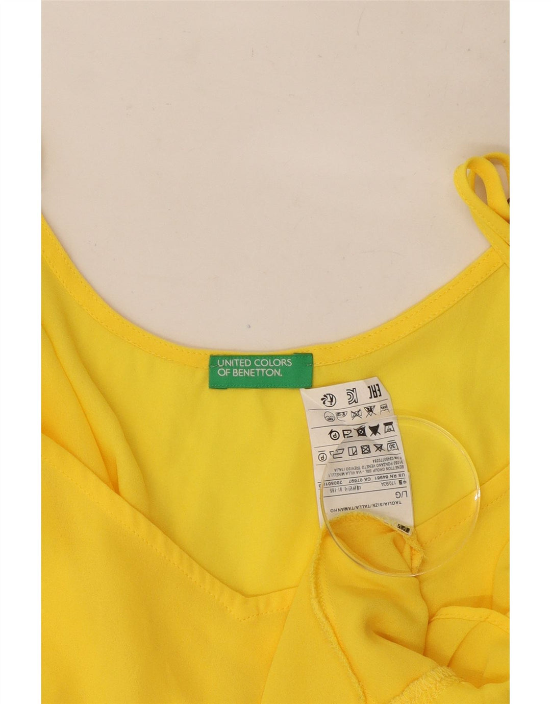 Damski top na ramiączkach Benetton UK 16, duży, żółty poliester