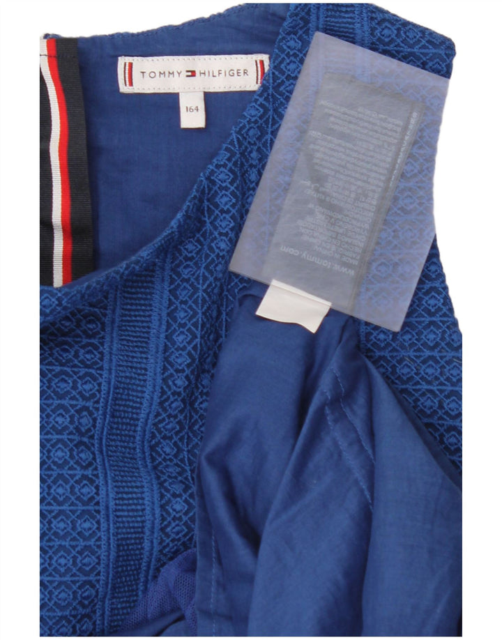 TOMMY HILFIGER Dziewczęca sukienka o linii A bez rękawów 13-14 lat, niebieska, bawełniana