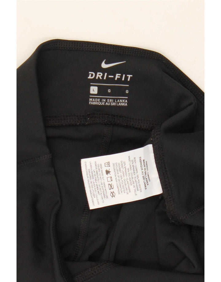 Damskie legginsy Nike Dri Fit Capri UK 16, duże, czarne, poliestrowe