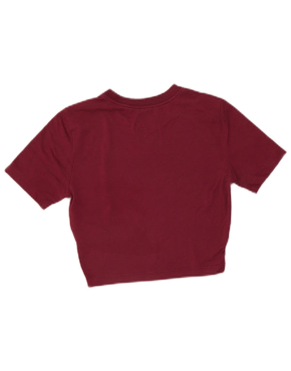 T-shirt damski Nike Crop Slim Fit Top UK 6 XS Burgundowy poliester
